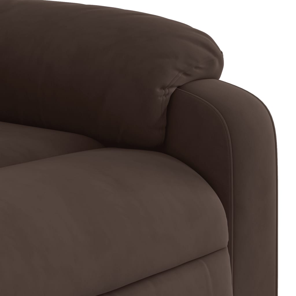 Electric Massage Recliner Chair Brown Microfiber Fabric