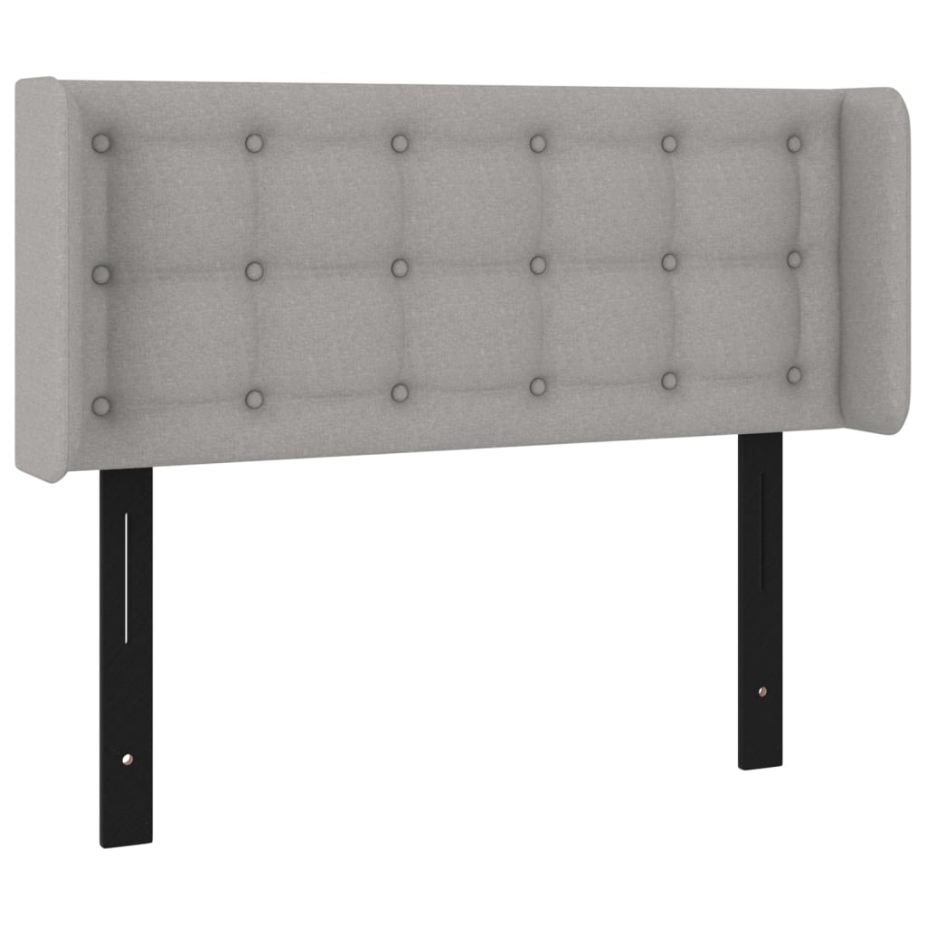 Headboard with Ears Light Gray 40.6"x6.3"x30.7"/34.6" Fabric