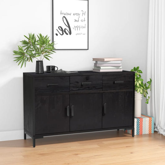 Sideboard Black 43.3"x13.8"x27.6" Solid Wood Pine