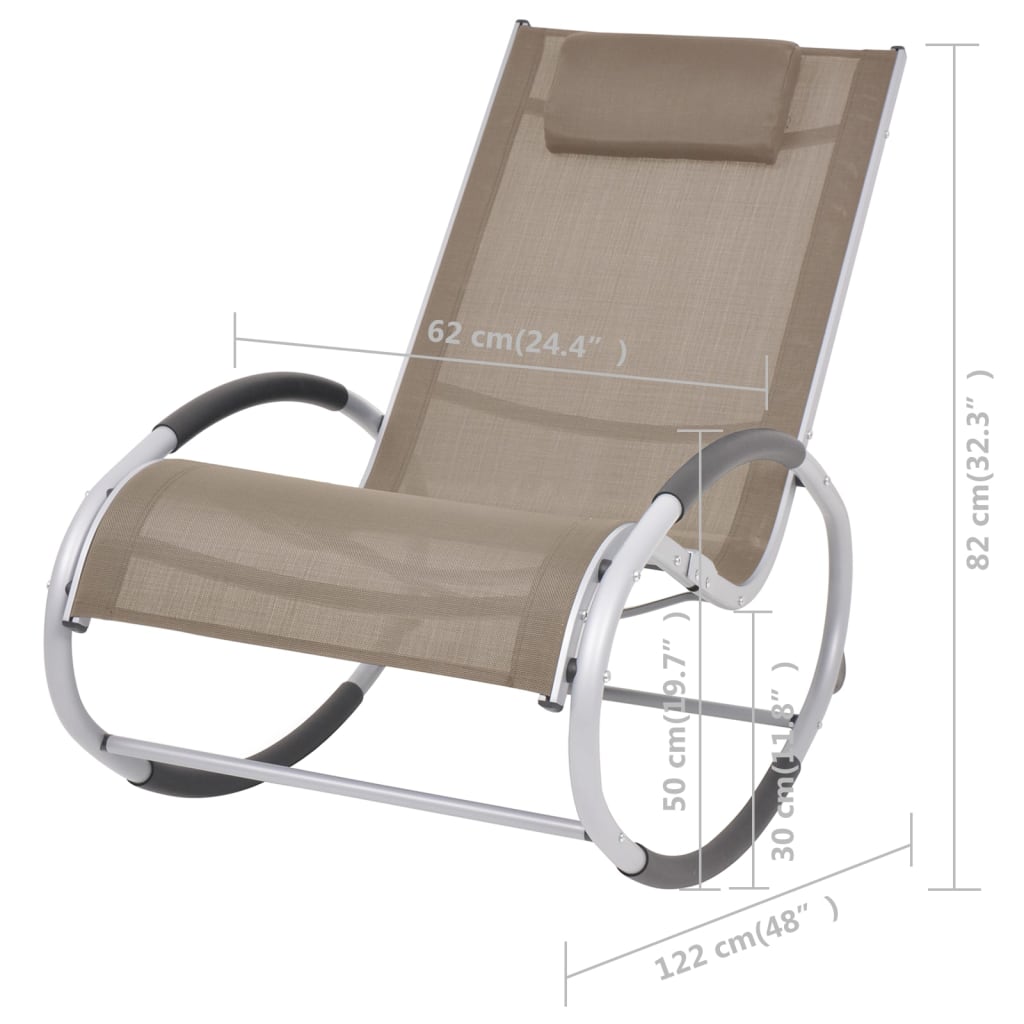 Outdoor Rocking Chair Taupe Textilene