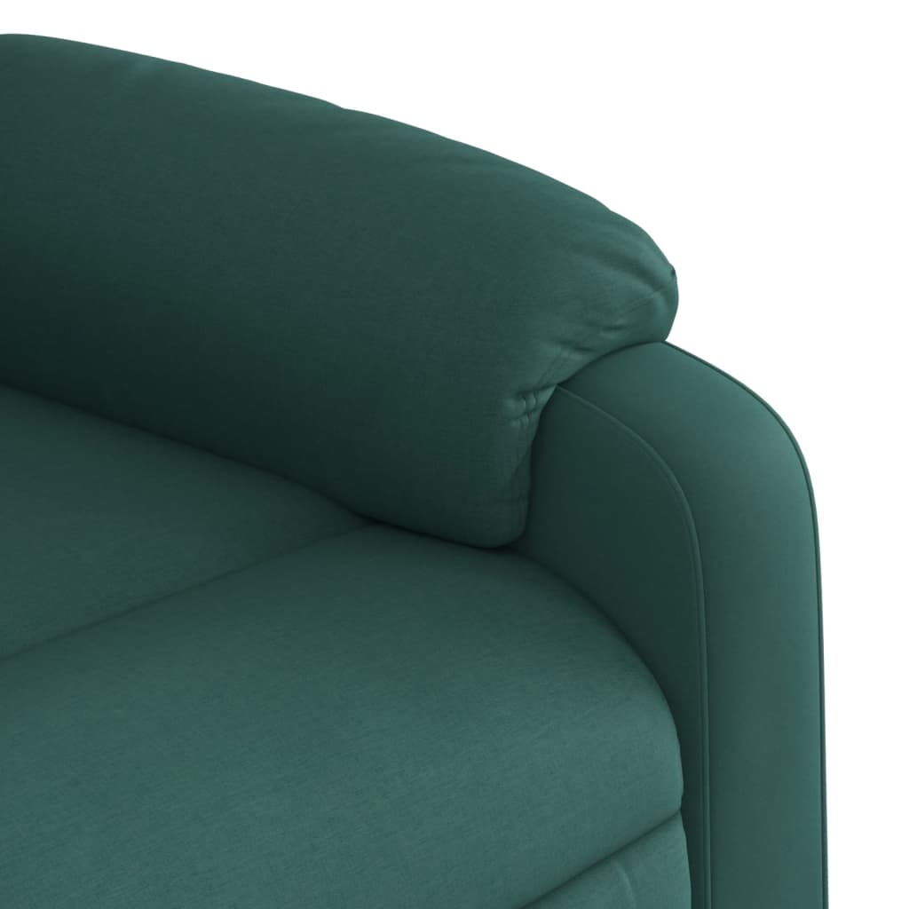 Electric Stand up Massage Recliner Chair Dark Green Fabric