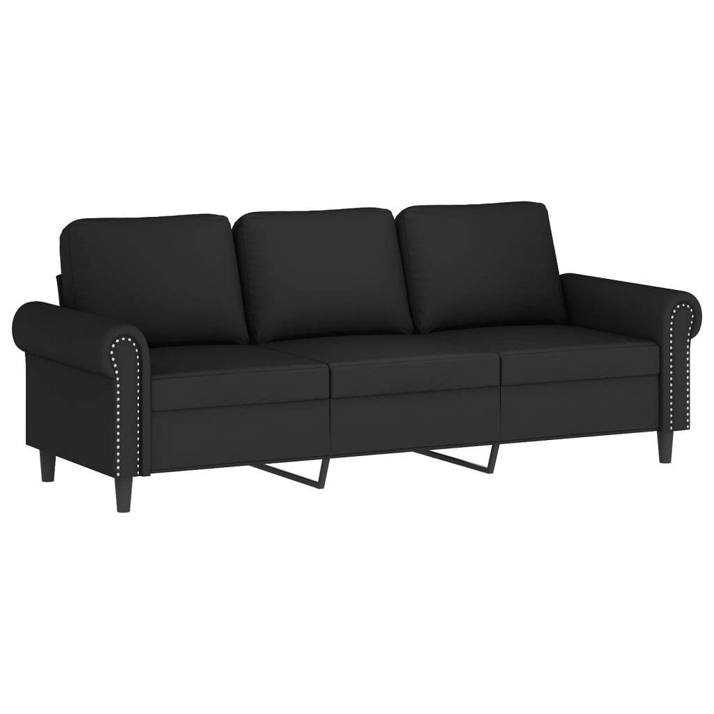 2 Piece Sofa Set with Cushions Black Velvet