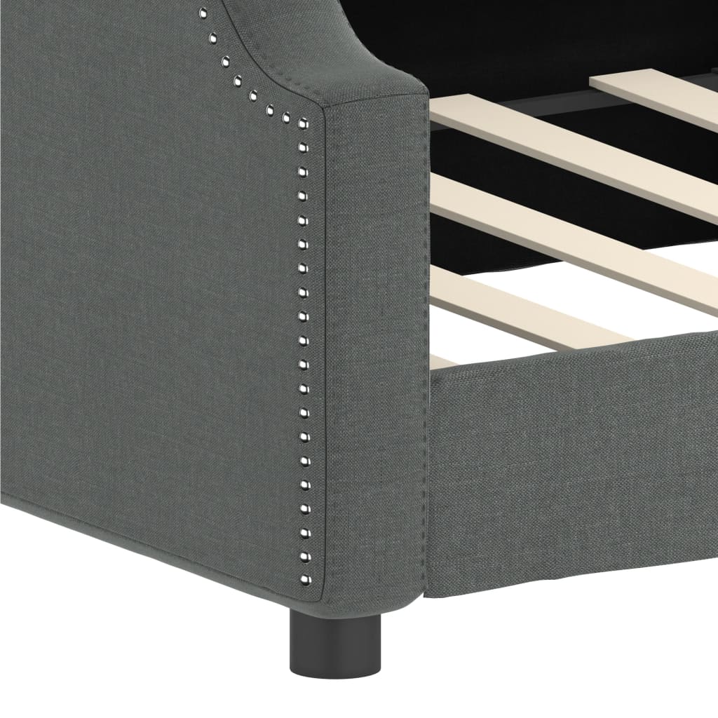 Day Bed without Mattress Dark Gray 39.4"x74.8" Fabric