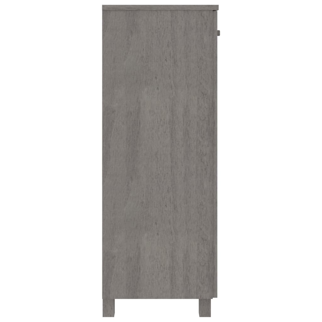 Shoe Cabinet HAMAR Light Gray 33.5"x15.7"x42.5" Solid Wood Pine