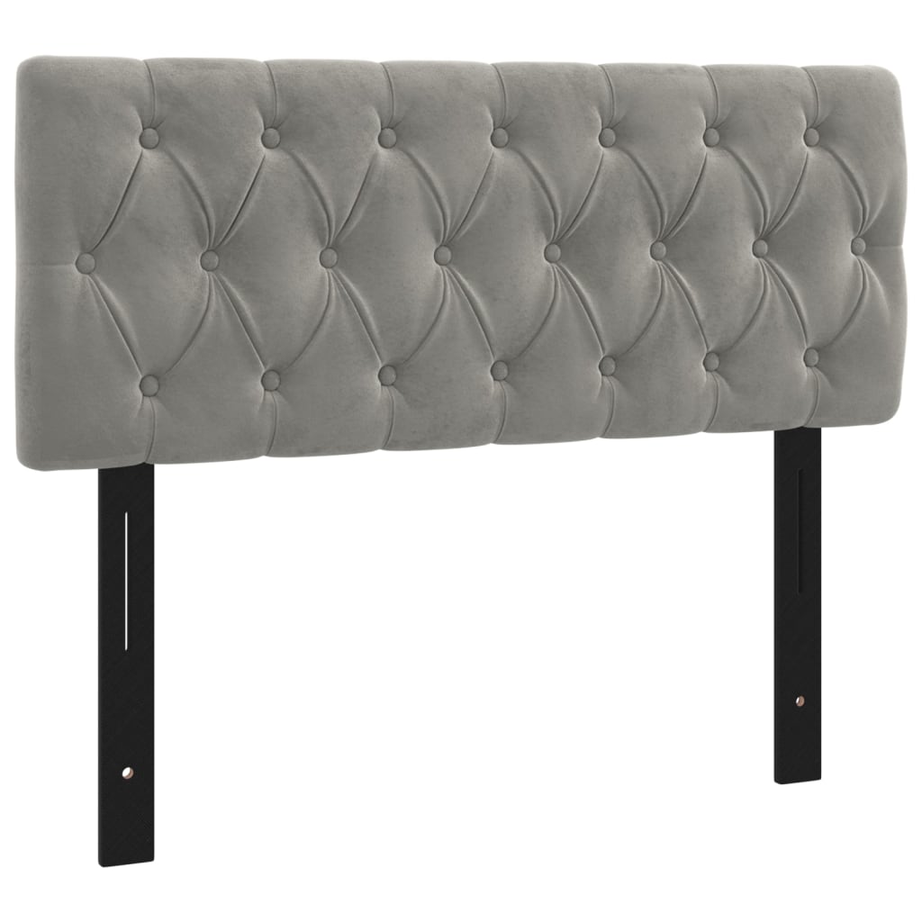 LED Headboard Light Gray 39.4"x2.8"x30.7"/34.6" Velvet