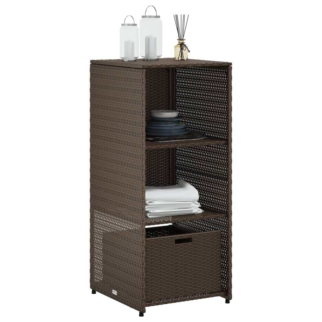 Patio Storage Cabinet Brown 19.7"x21.7"x45.3" Poly Rattan