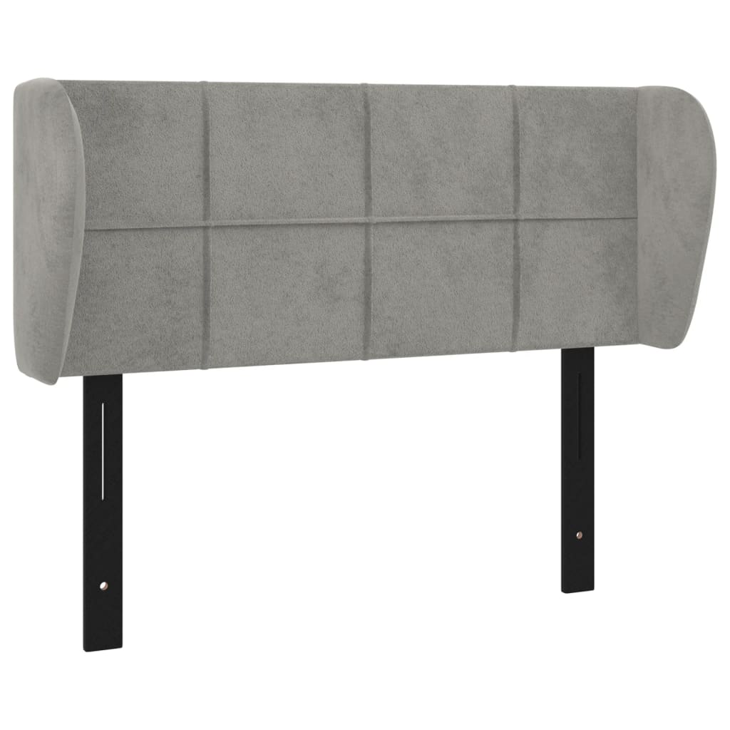 Headboard with Ears Light Gray 40.6"x9.1"x30.7"/34.6" Velvet