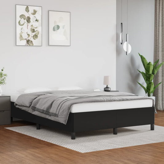 Bed Frame without Mattress Black 53.9"x74.8" Faux Leather