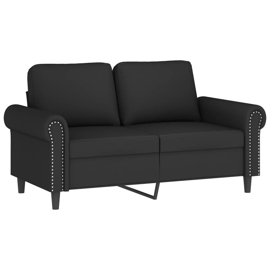 2 Piece Sofa Set with Cushions Black Velvet