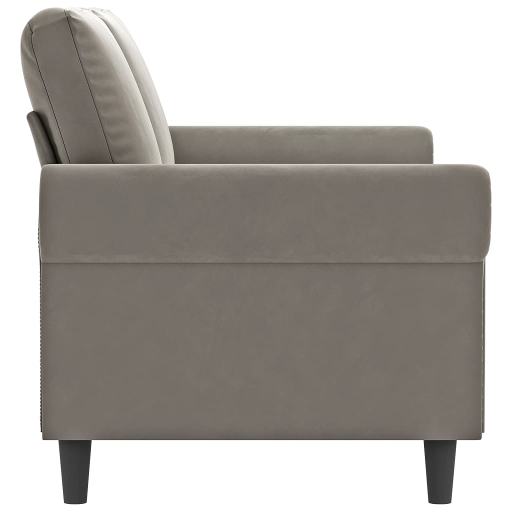 2-Seater Sofa Light Gray 55.1" Velvet