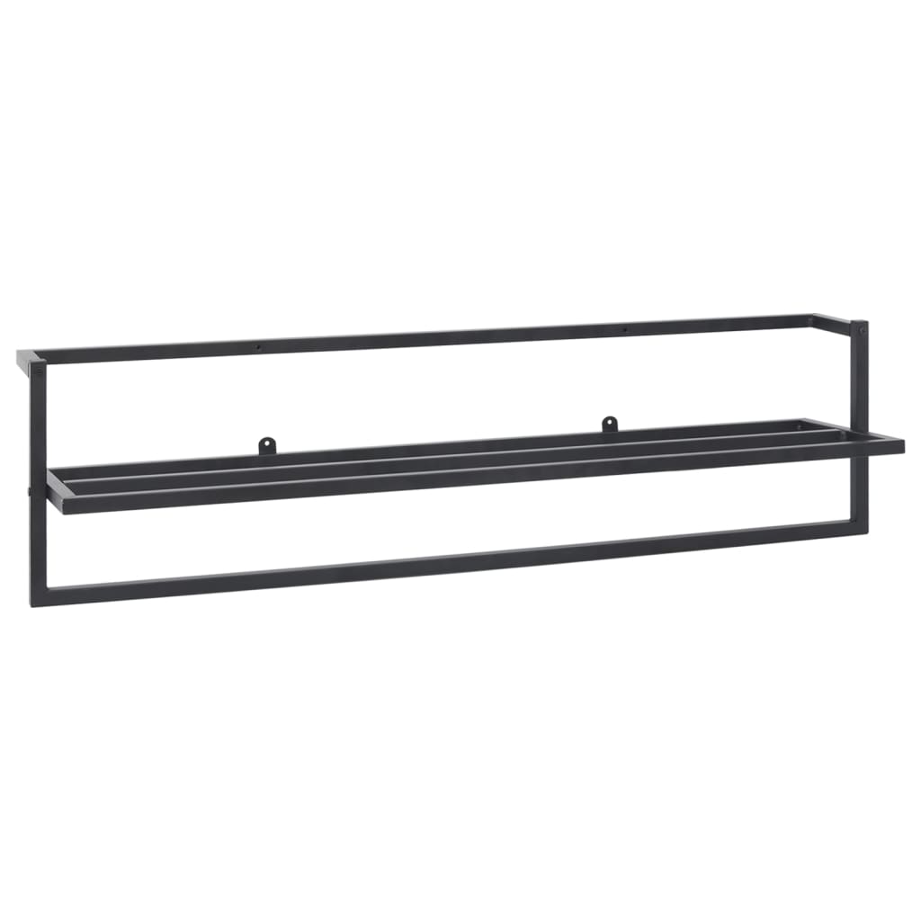 Towel Rack Black 37.4"x9.8"x8.7" Iron