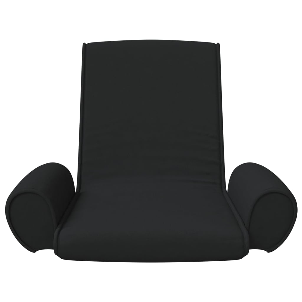 Folding Floor Chair Black Fabric