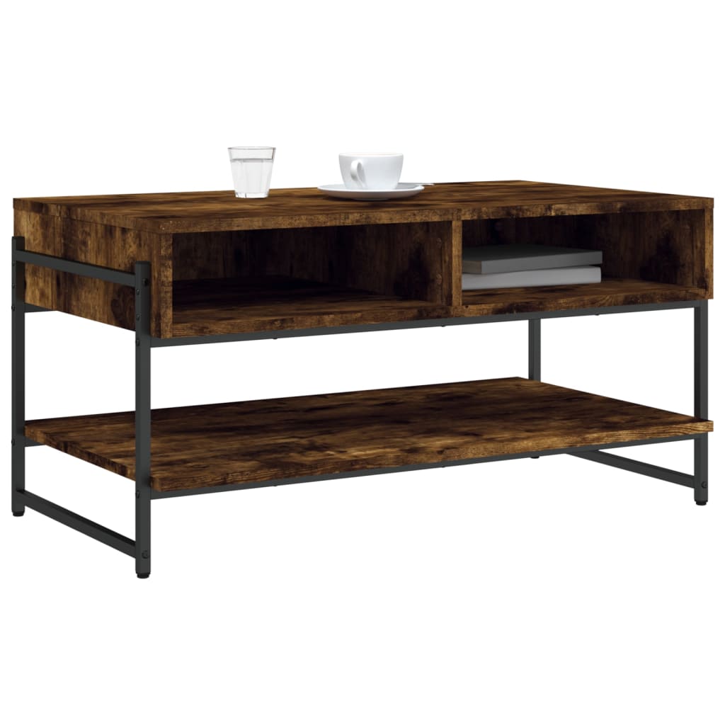 Coffee Table Smoked Oak 35.4"x19.7"x17.7" Engineered Wood