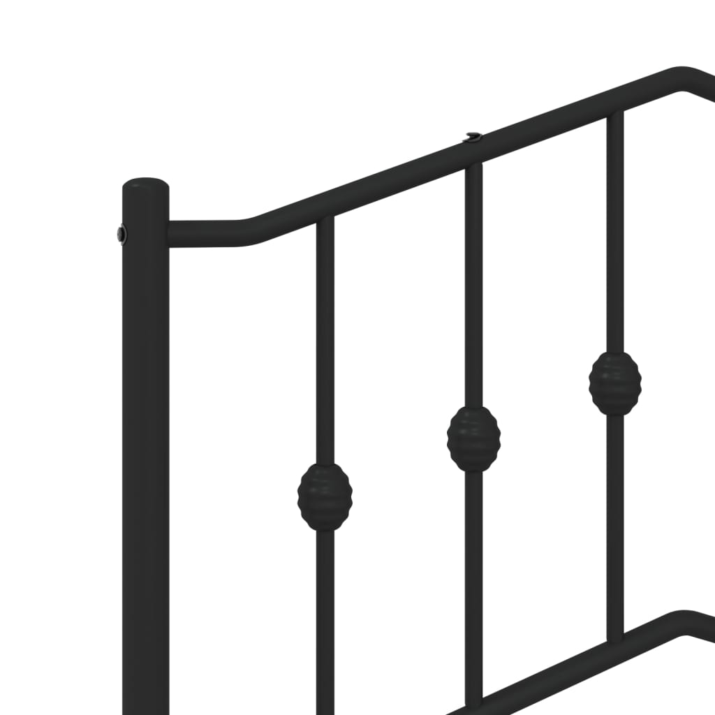 Metal Bed Frame without Mattress with Headboard Black 59.1"x78.7"