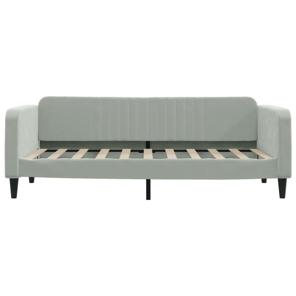 Day Bed without Mattress Light Gray 39.4"x74.8" Velvet