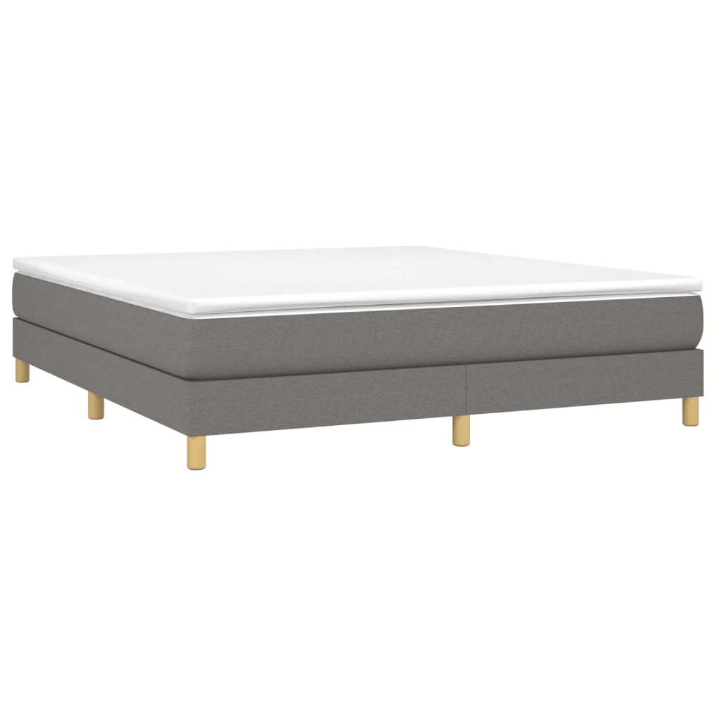 Bed Frame without Mattress Dark Gray King Fabric (US Only)