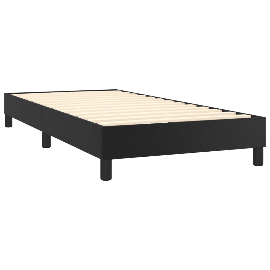 Bed Frame without Mattress Black Twin XL Faux Leather (US Only)