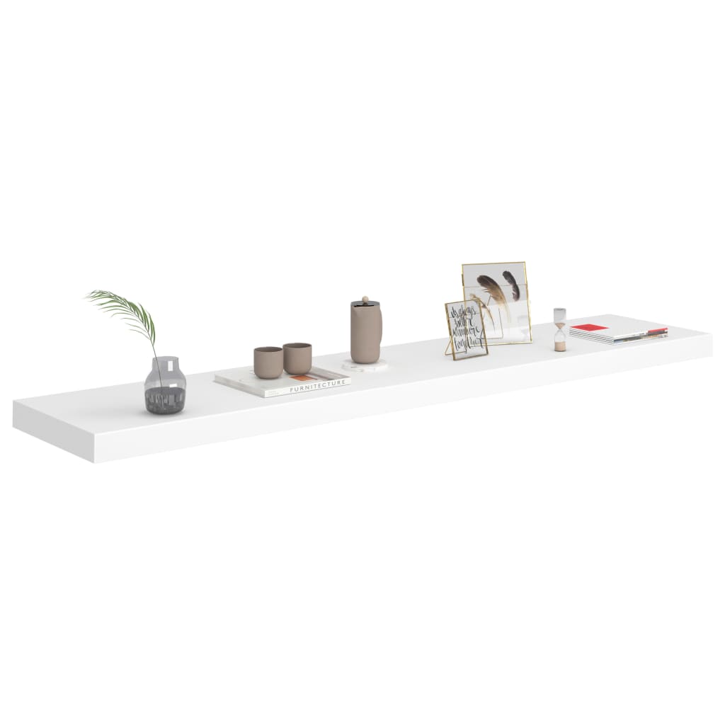 Floating Wall Shelves 4 pcs White 47.2"x9.3"x1.5" MDF