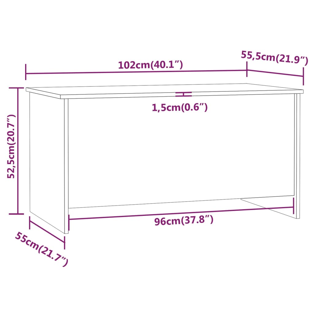 Coffee Table High Gloss White 40.2"x21.9"x20.7" Engineered Wood