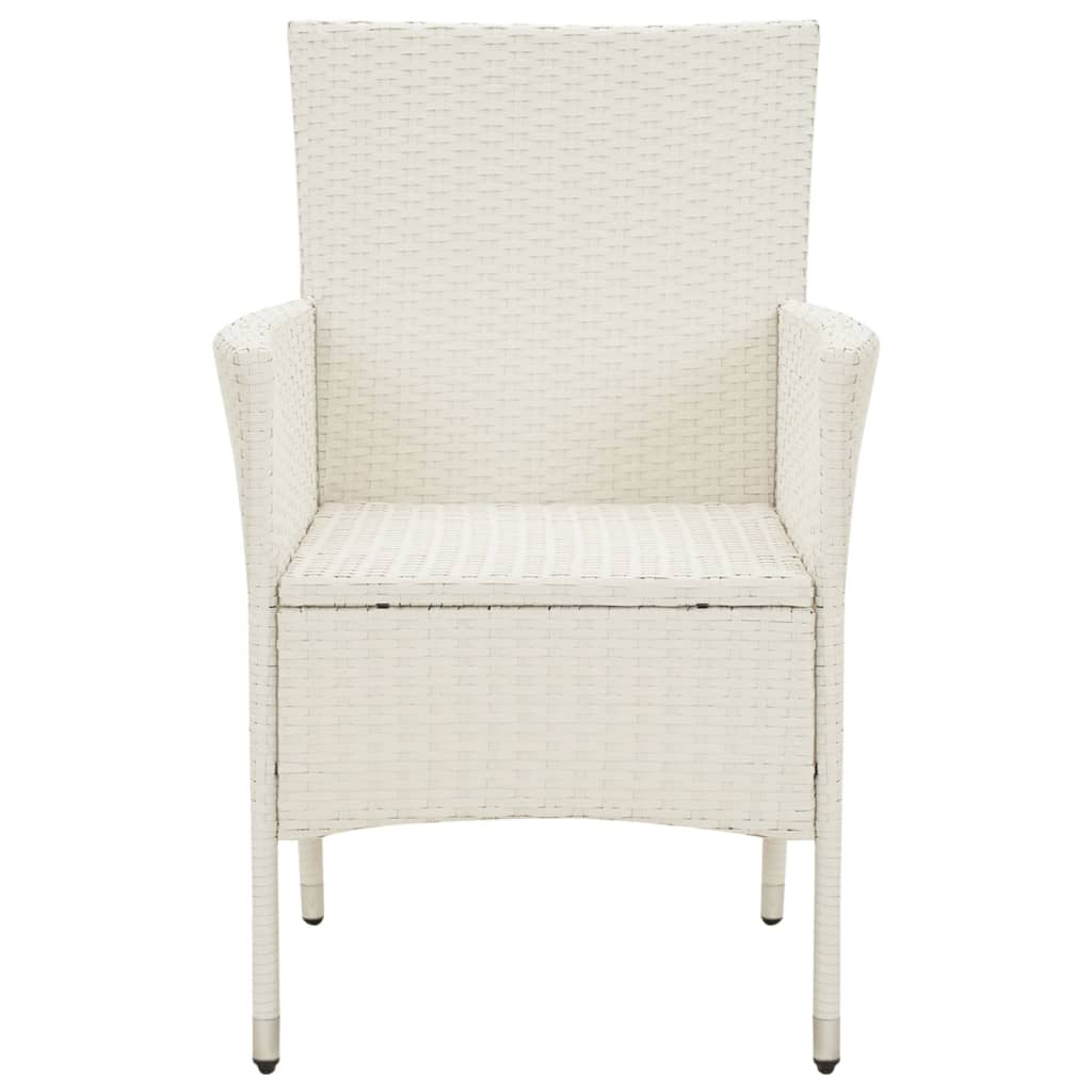 Patio Chairs with Cushions 2 pcs Poly Rattan White