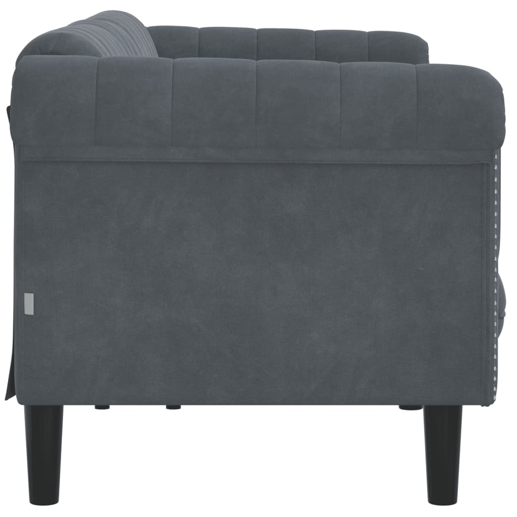 Sofa 3-Seater Dark Gray Velvet