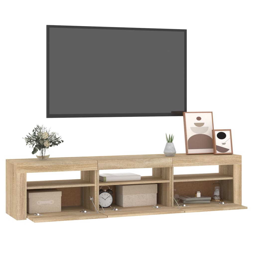 TV Stand with LED Lights Sonoma Oak 70.9"x13.8"x15.7"