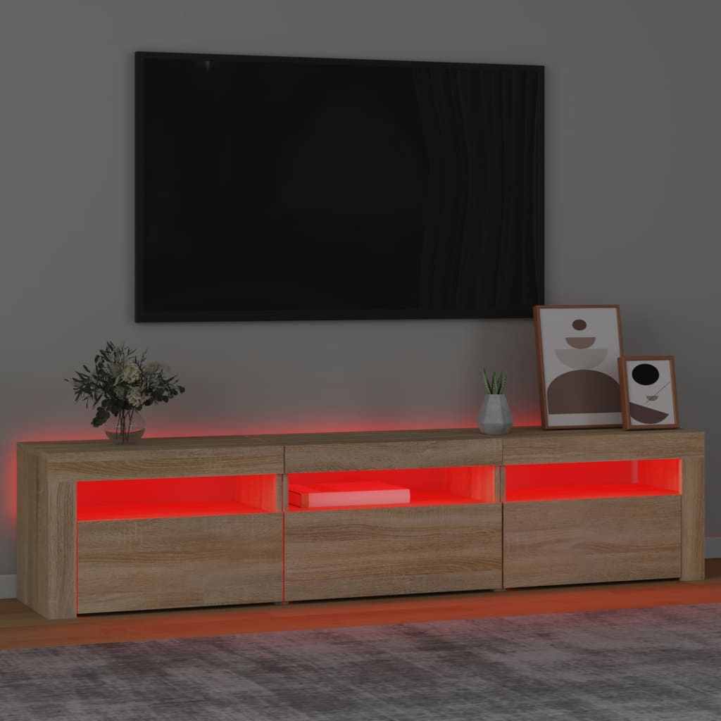 TV Stand with LED Lights Sonoma Oak 70.9"x13.8"x15.7"