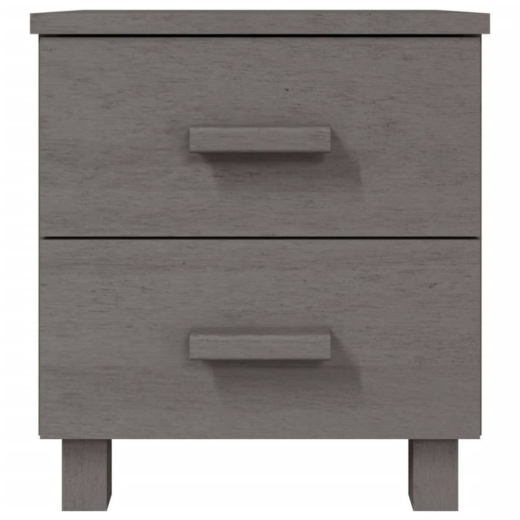 Bedside Cabinets HAMAR 2 pcs Light Gray 15.7"x13.8"x17.5" Solid Wood