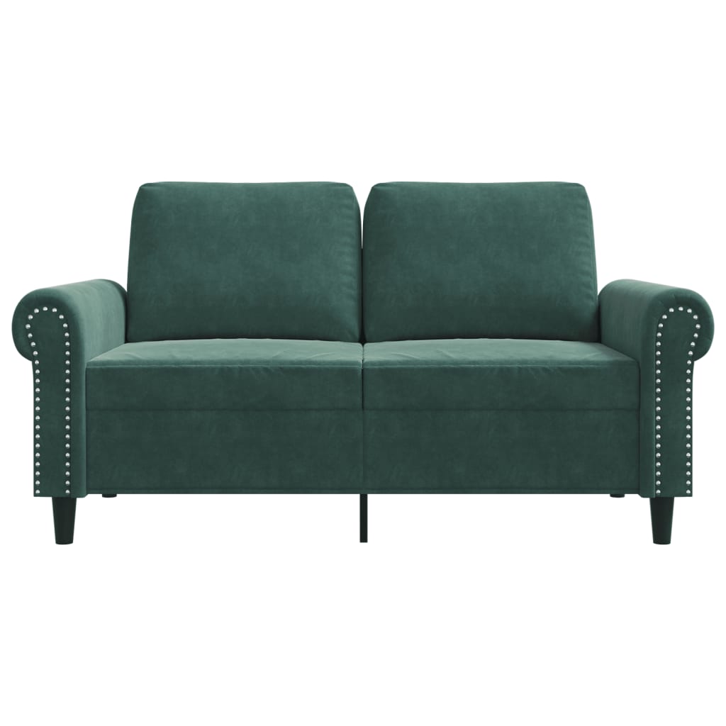 2-Seater Sofa Dark Green 47.2" Velvet