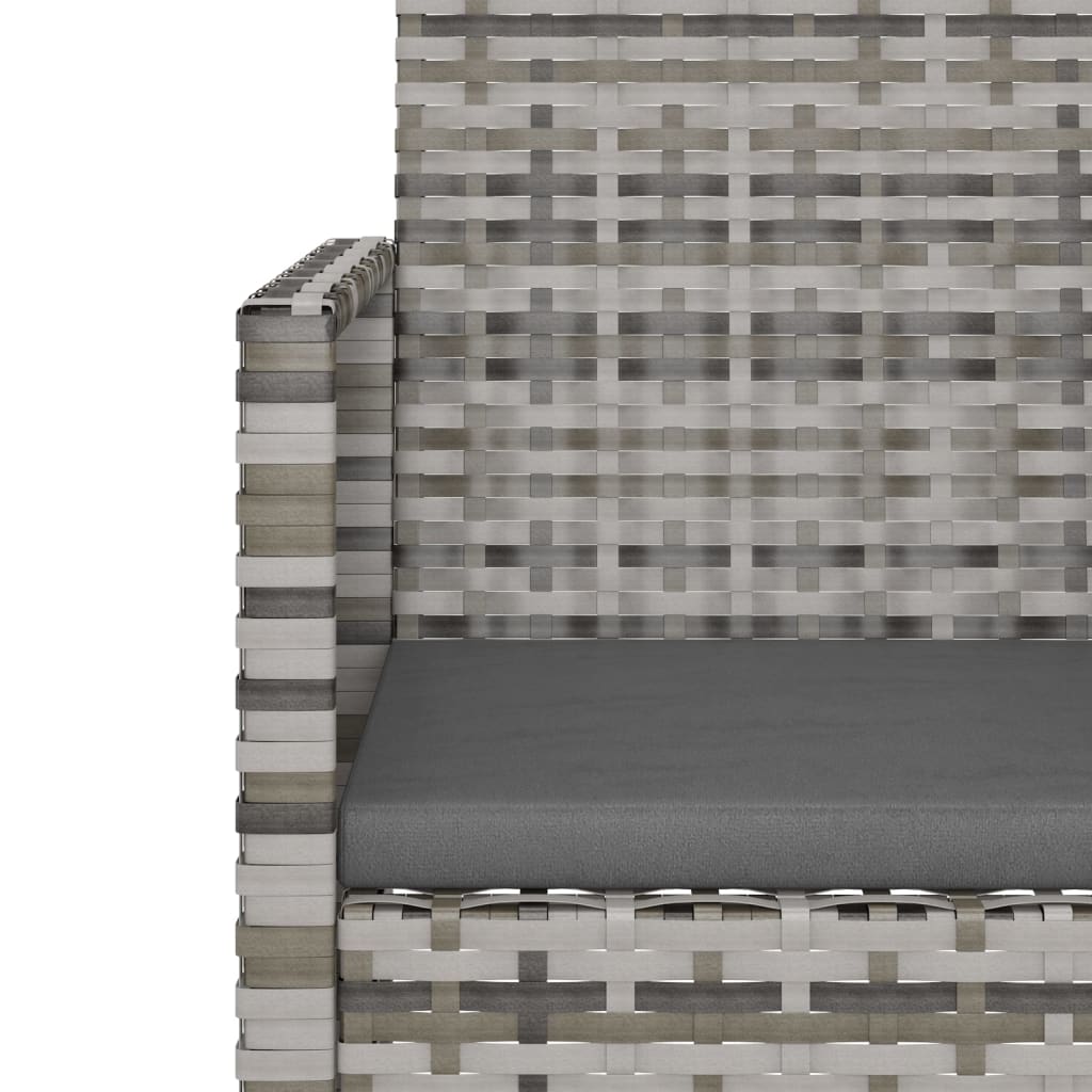 Patio Armchair with Cushion Gray Poly Rattan