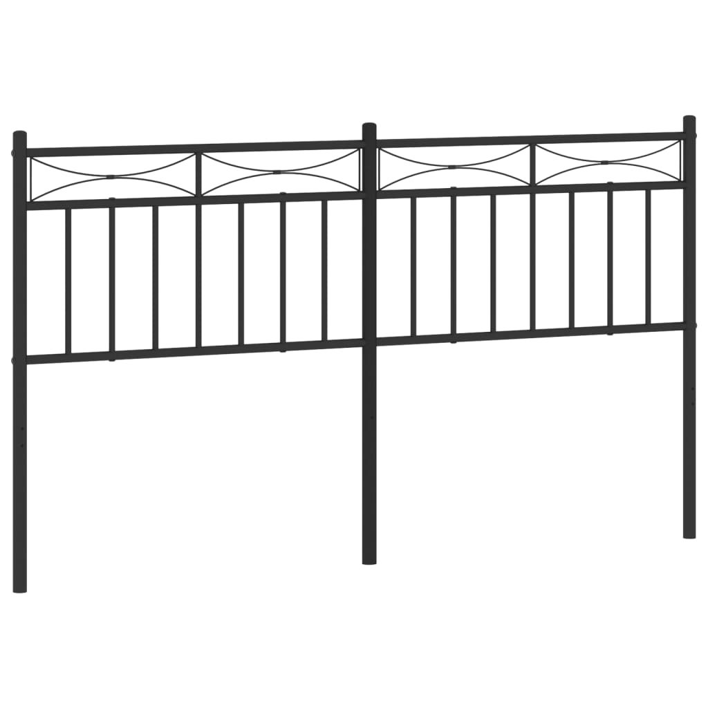 Metal Headboard Black 59.1"