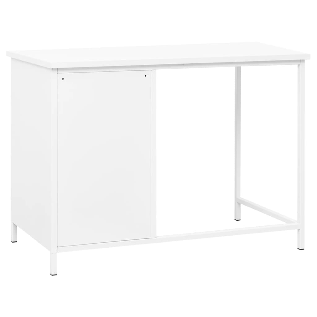 Industrial Desk with Drawers White 41.3"x20.5"x29.5" Steel