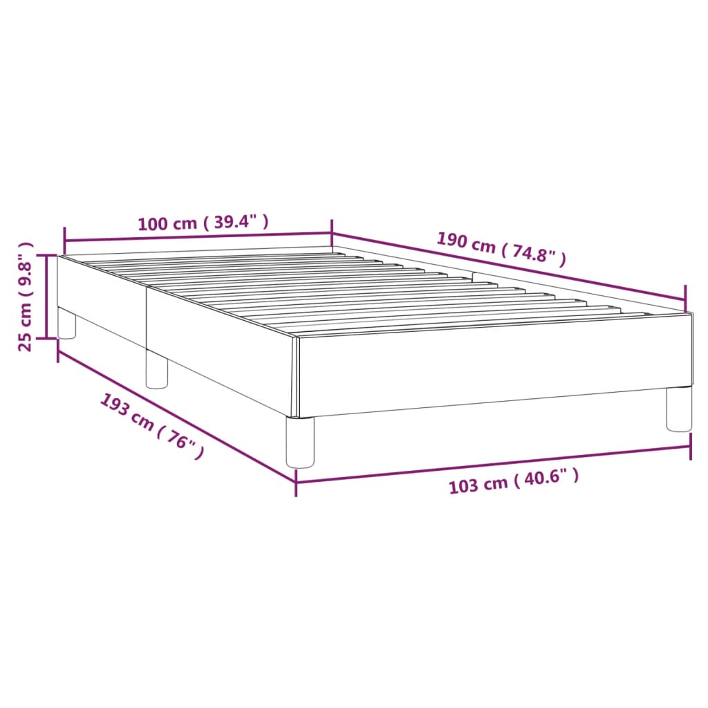 Bed Frame without Mattress Light Gray 39.4"x74.8" Twin Velvet