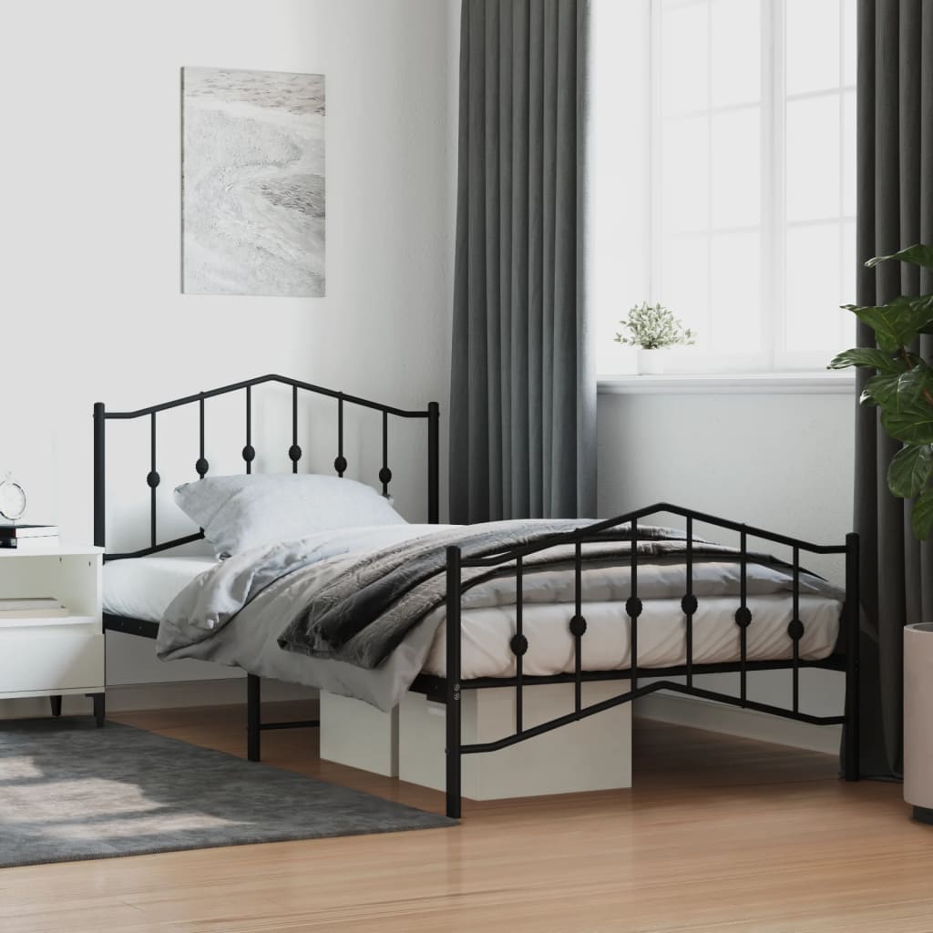 Metal Bed Frame without Mattress with Headboard White 72"x83.9"