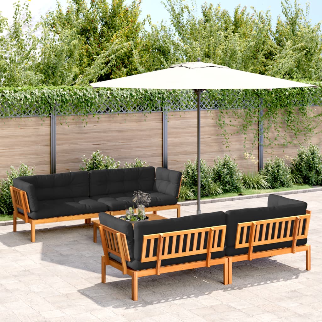 5 Piece Patio Pallet Sofa Set with Cushions Solid Wood Acacia