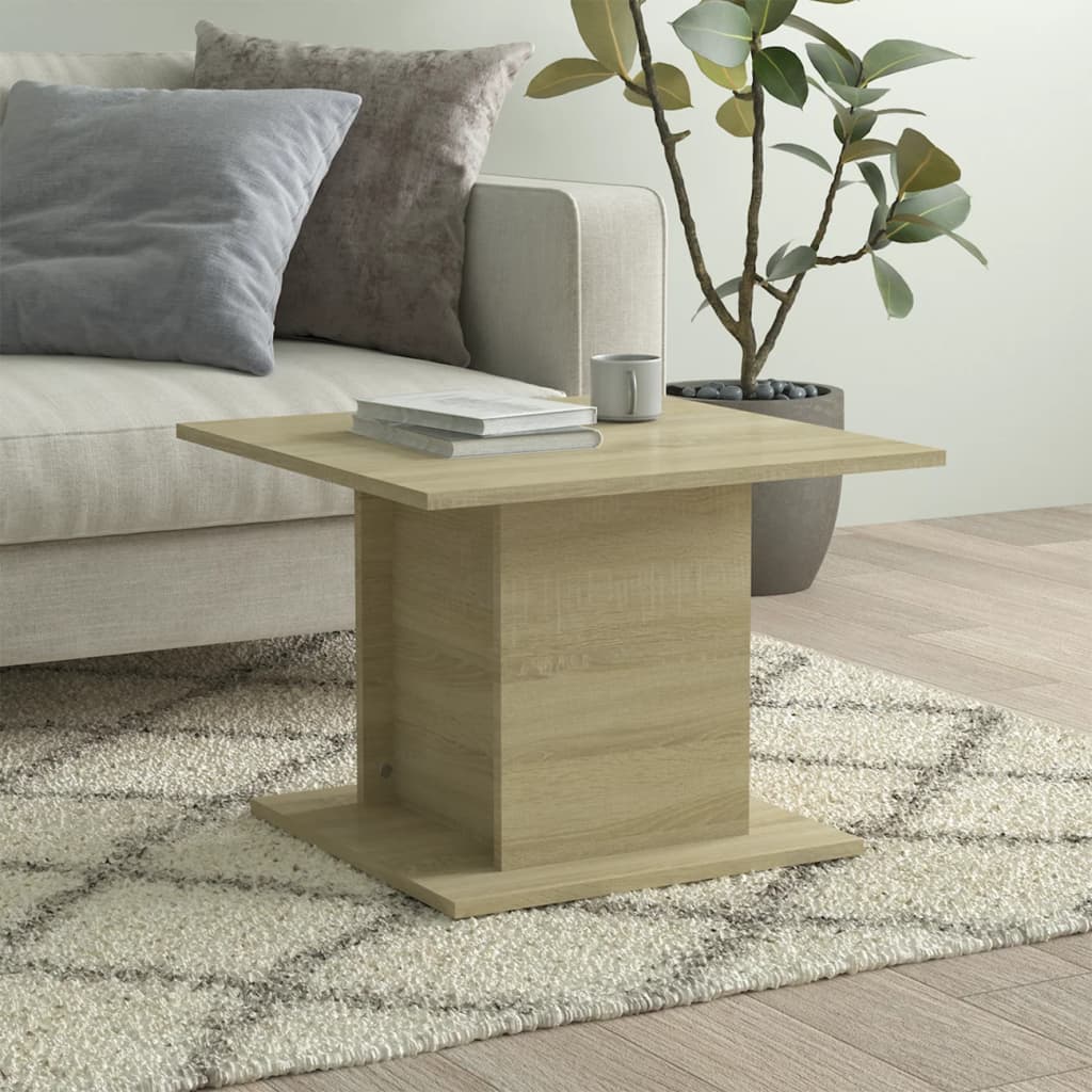 Coffee Table Smoked Oak 21.9"x21.9"x15.7" Engineered Wood