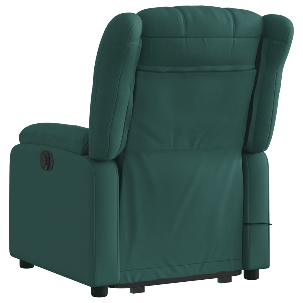 Stand up Massage Recliner Chair Dark Green Fabric