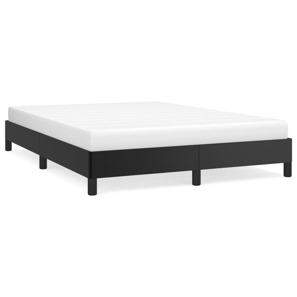 Bed Frame without Mattress Black 59.8"x79.9" Queen Faux Leather