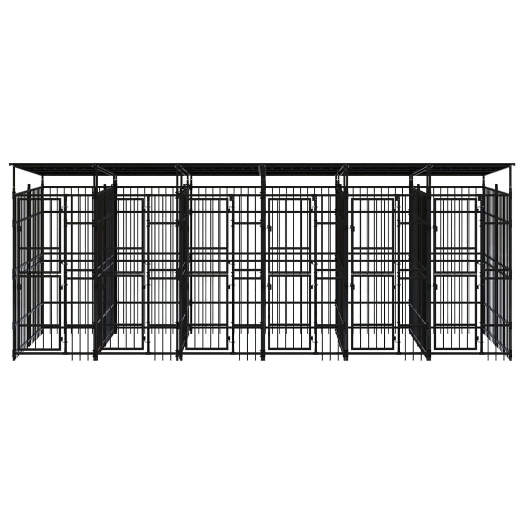 Outdoor Dog Kennel with Roof Steel 119 ft��