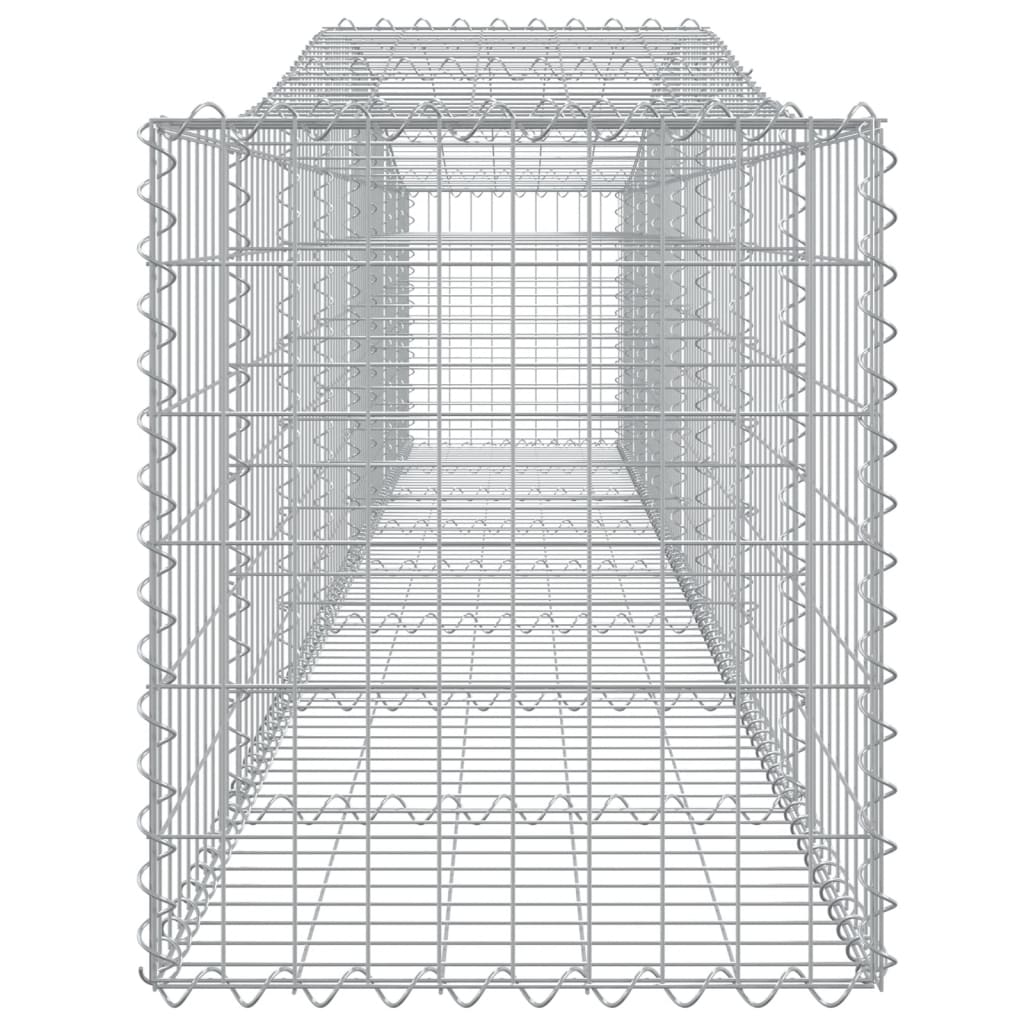 Arched Gabion Baskets 9 pcs 157.5"x19.7"x23.6"/31.5" Galvanized Iron