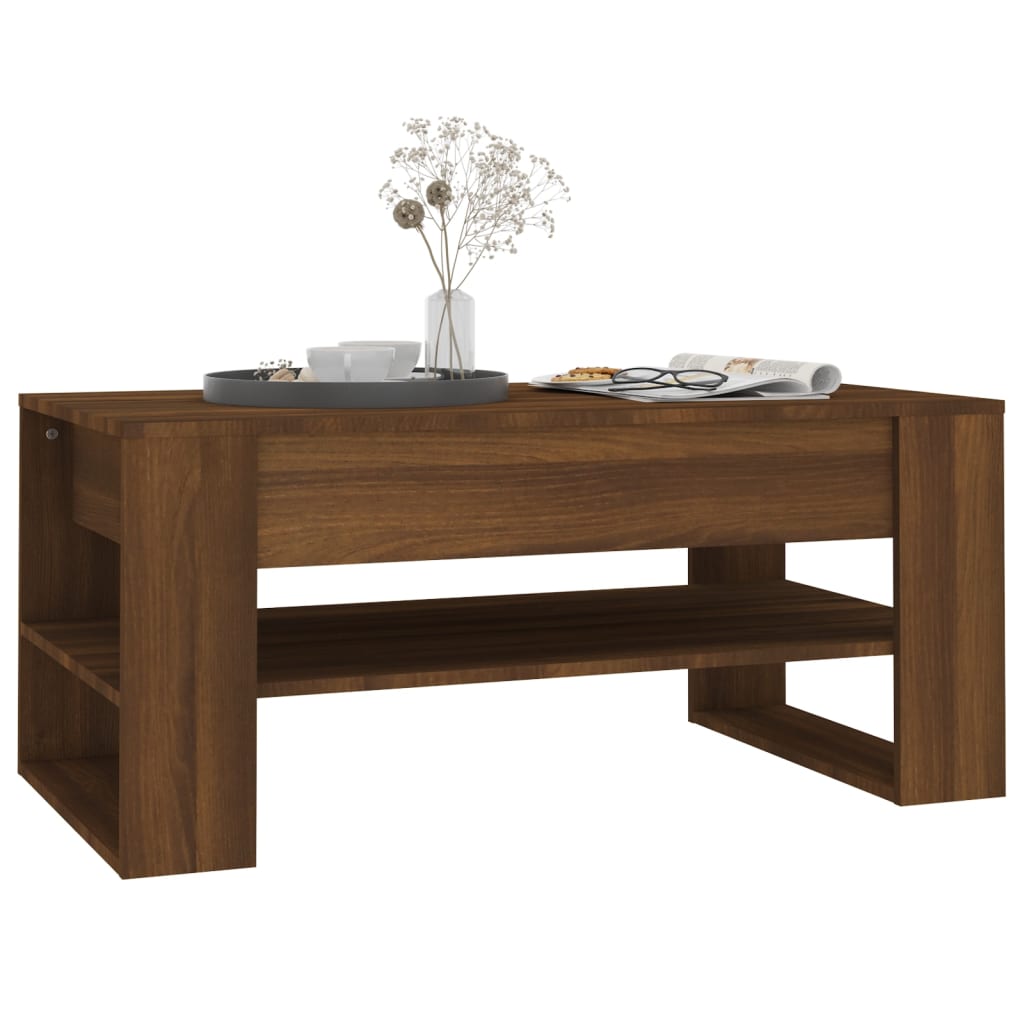 Coffee Table Brown Oak 40.2"x21.7"x17.7" Engineered Wood