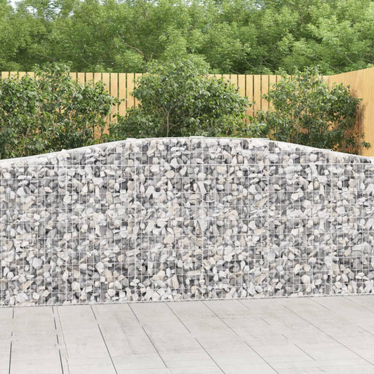 Arched Gabion Baskets 4 pcs 157.5"x19.7"x39.4"/47.2" Galvanized Iron