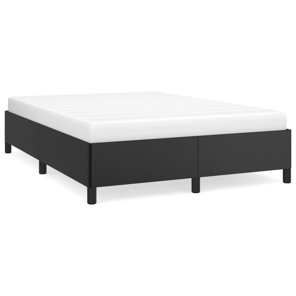 Bed Frame without Mattress Black 53.9"x74.8" Faux Leather