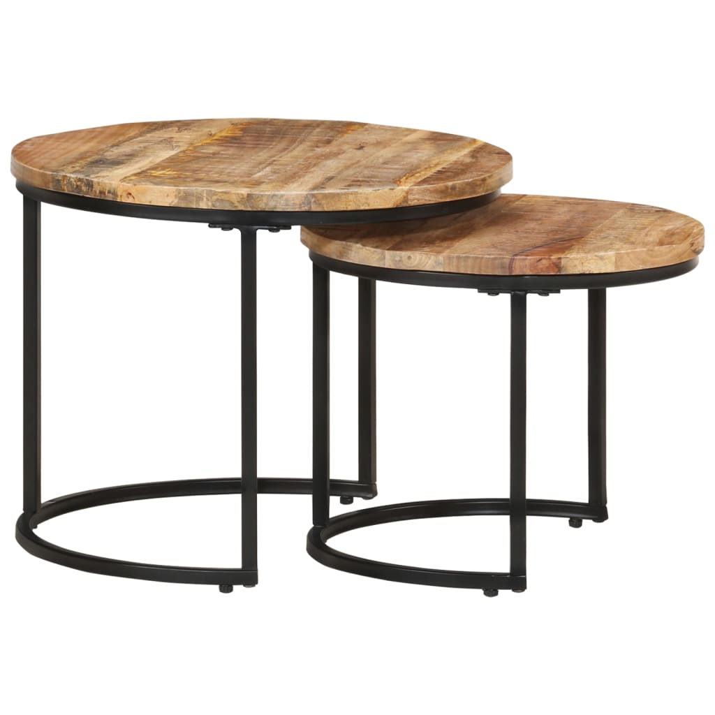 Nesting Tables 2 pcs Rough Mango Wood