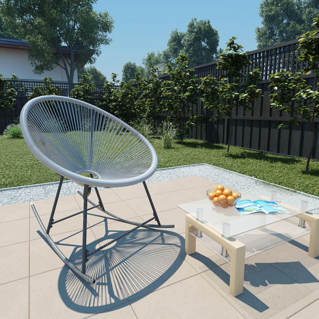 Outdoor Rocking Chair Black Poly Rattan