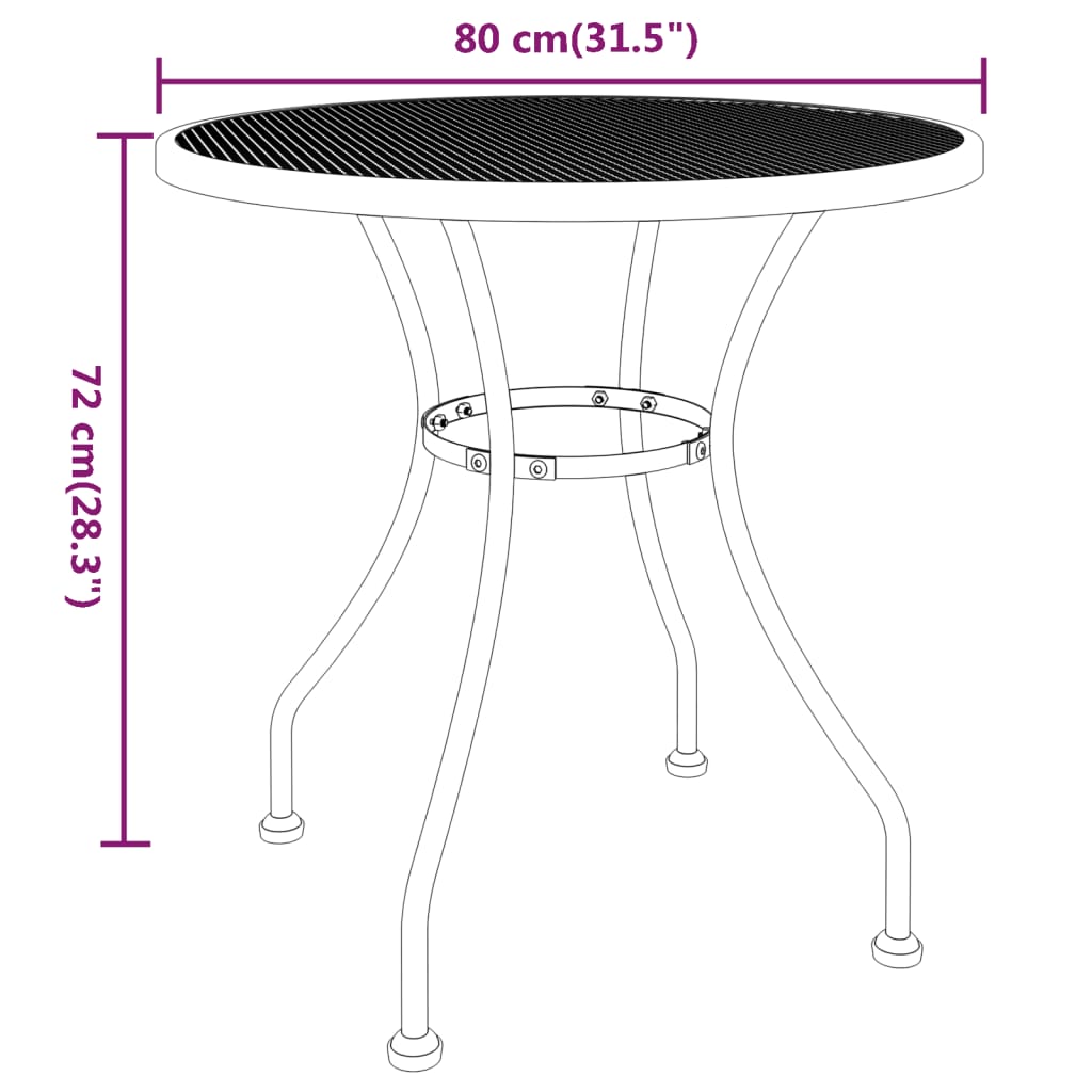 5 Piece Patio Dining Set Expanded Metal Mesh Anthracite