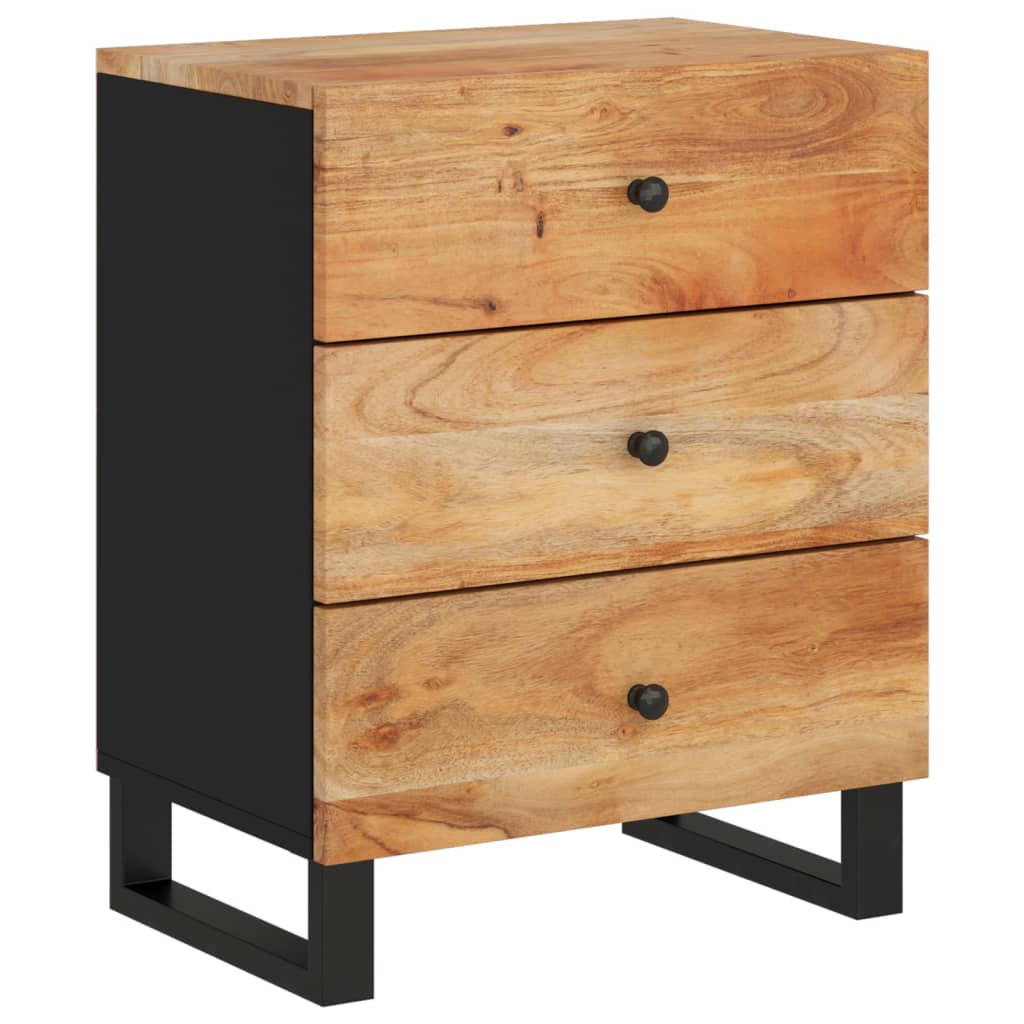 Bedside Cabinet 19.7"x13"x24.4" Solid Wood Acacia&Engineered Wood