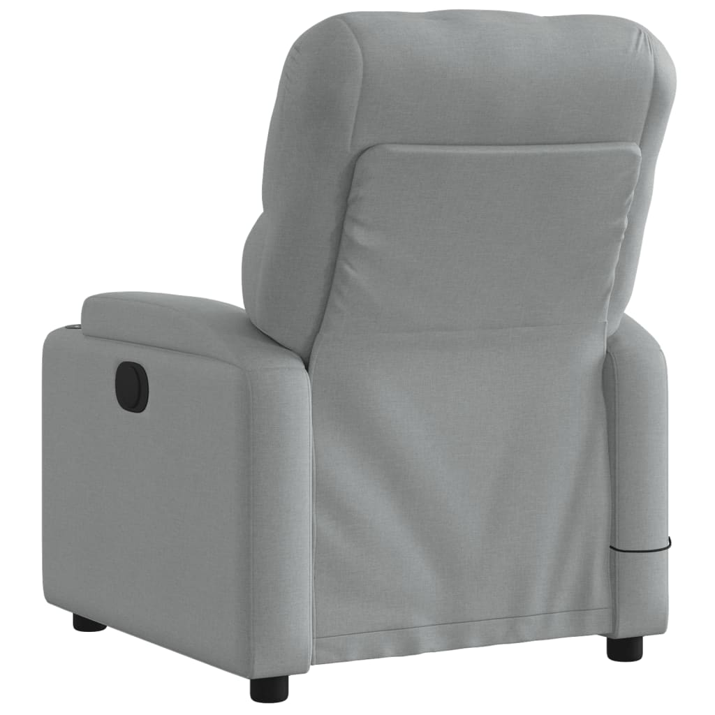 Electric Massage Recliner Chair Light Gray Fabric