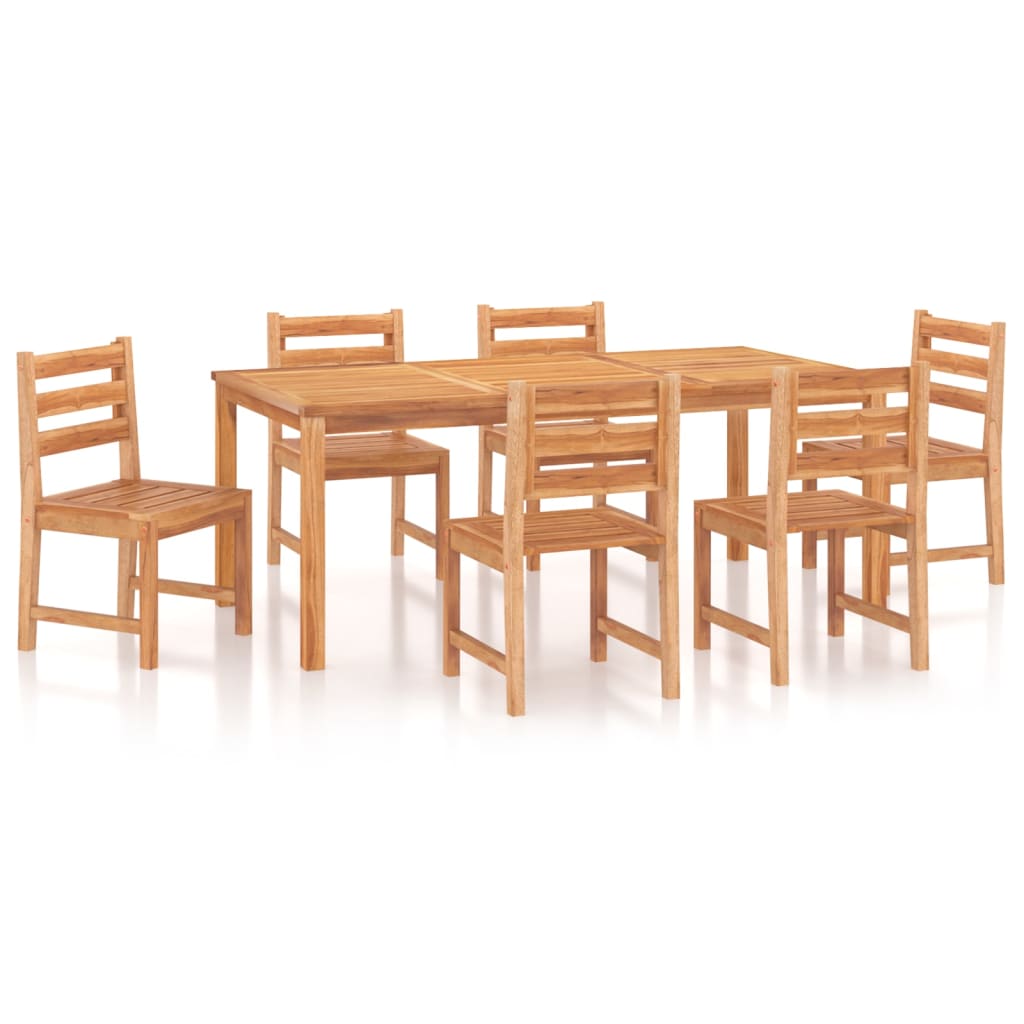 7 Piece Patio Dining Set Solid Wood Teak