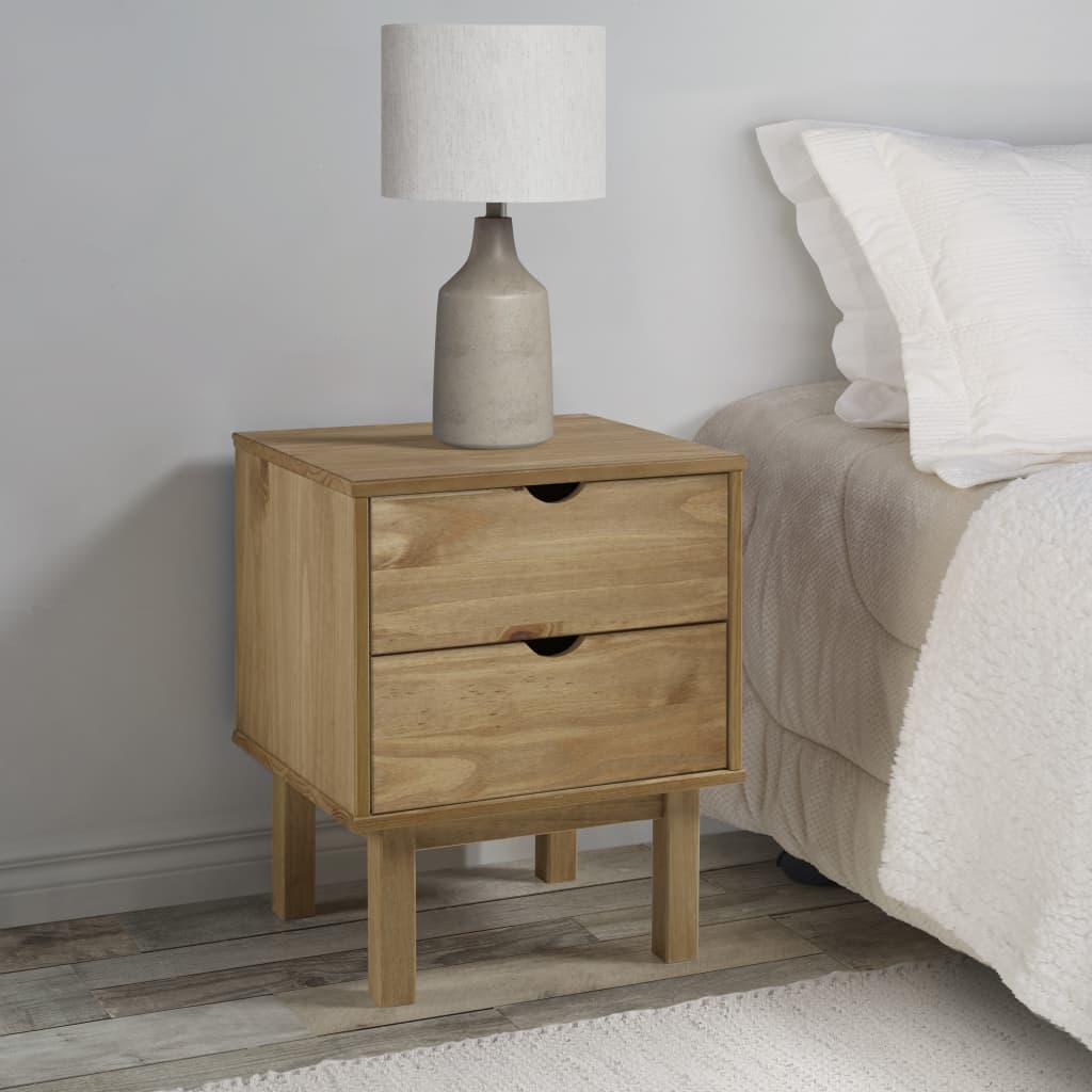 Bedside Cabinet OTTA 17.7"x15.4"x22.4" Solid Wood Pine